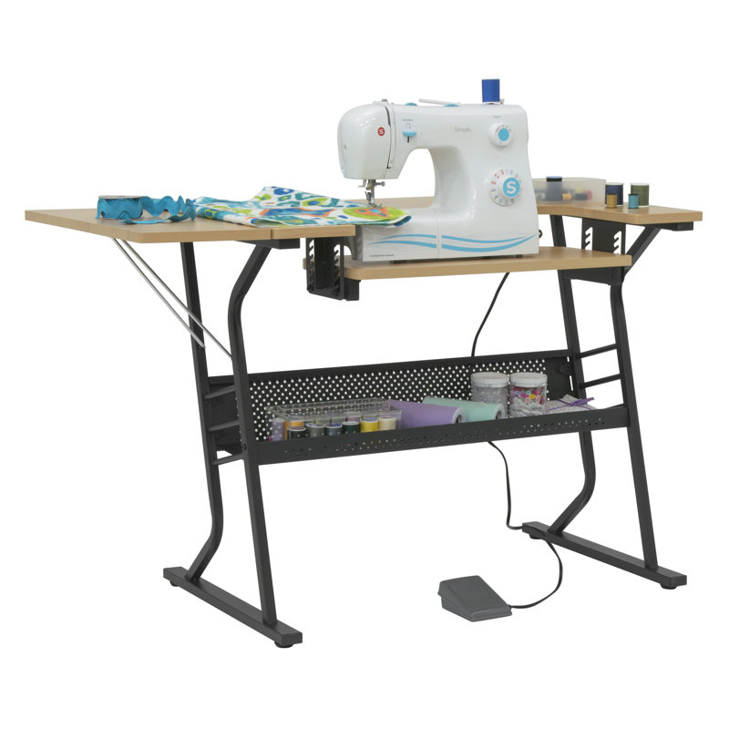 Sew Ready 44.75'' x 23.5'' Foldable Sewing Table with Sewing Machine